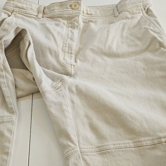 Wilfred Pants Womens 14 Beige Twill Straight Cargo Pockets Streetwear Preppy - Picture 9 of 16